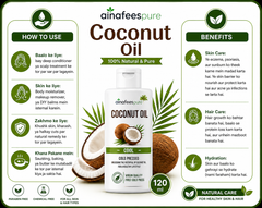 AlnafeesPure Coconut Oil Cold Pressed for Pure DIY Skin and Hair Care 120ml