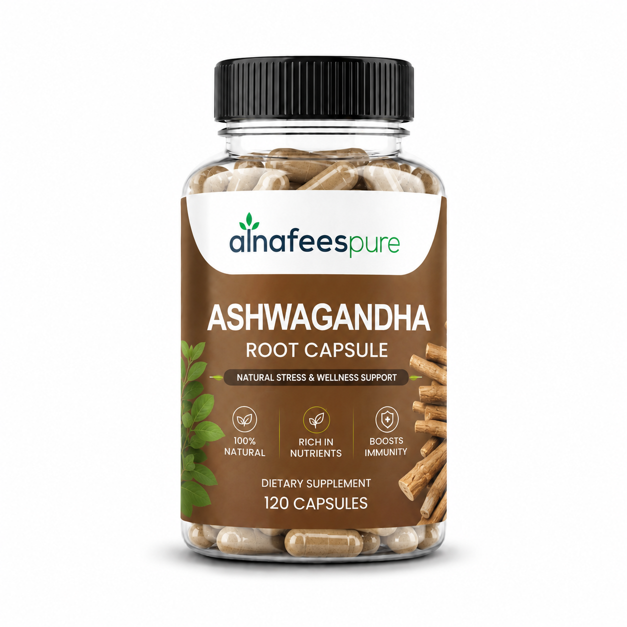 Al-Nafees Pure Ashfaghanda 120 Capsules | Free Delivery