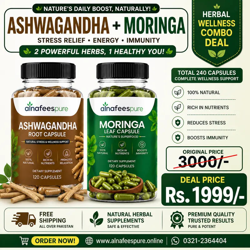 Ashwagandha + Moringa Combo Pack (240 Capsules)
